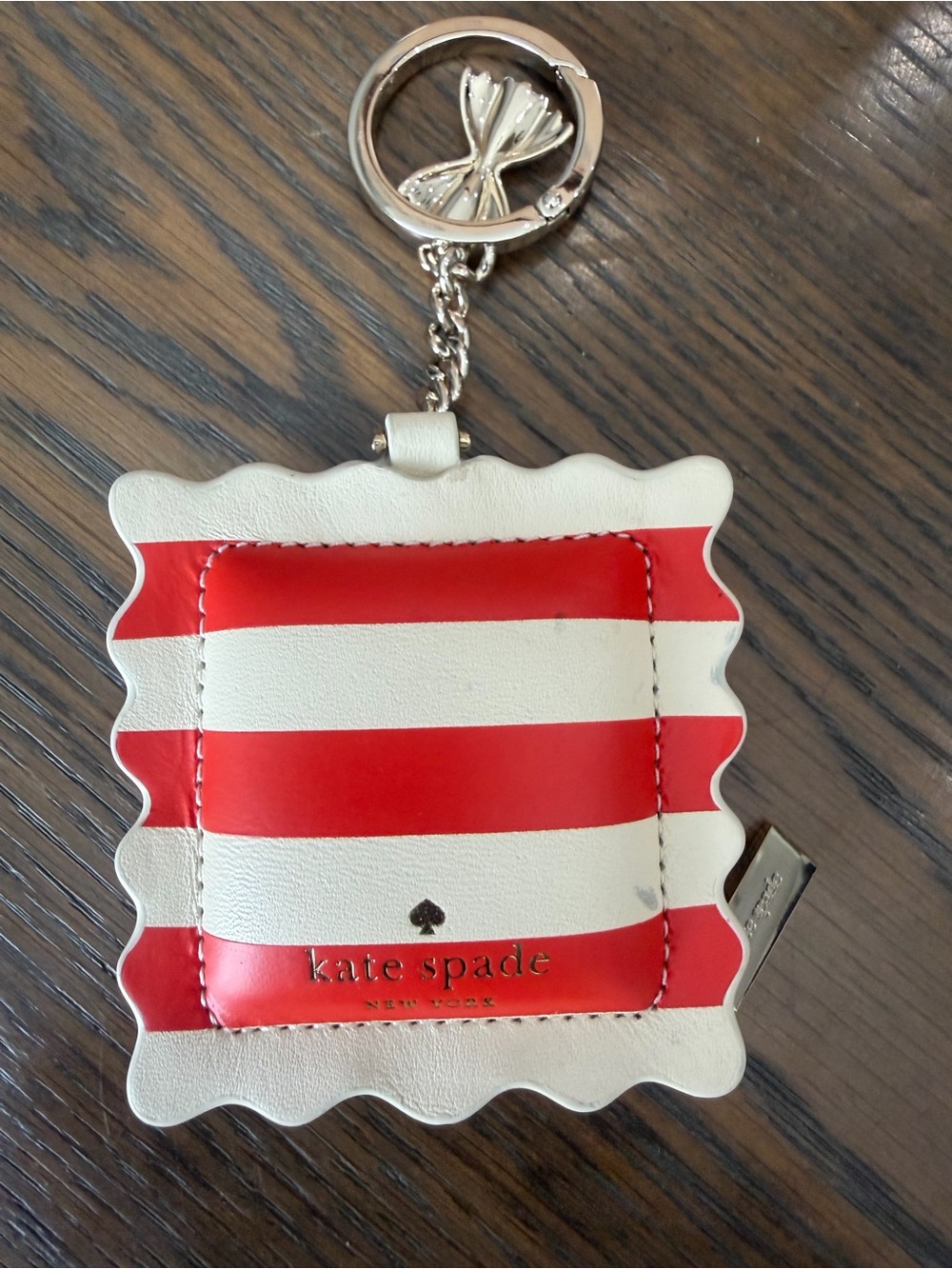 Kate Spade Mangia Striped Ravioli bag charm Keychain Charm